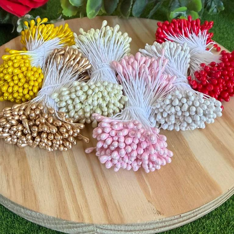 200 Pistilho Perolizado ponta dupla 6m  para Flores  artesanato lembrancinha faça você mesmo