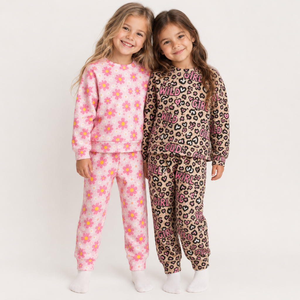 Conjunto Infantil Menina Bebê Soft Peluciado Blusa e Calça Quentinha Frio Inverno P a 3 Anos Cores Sortidas