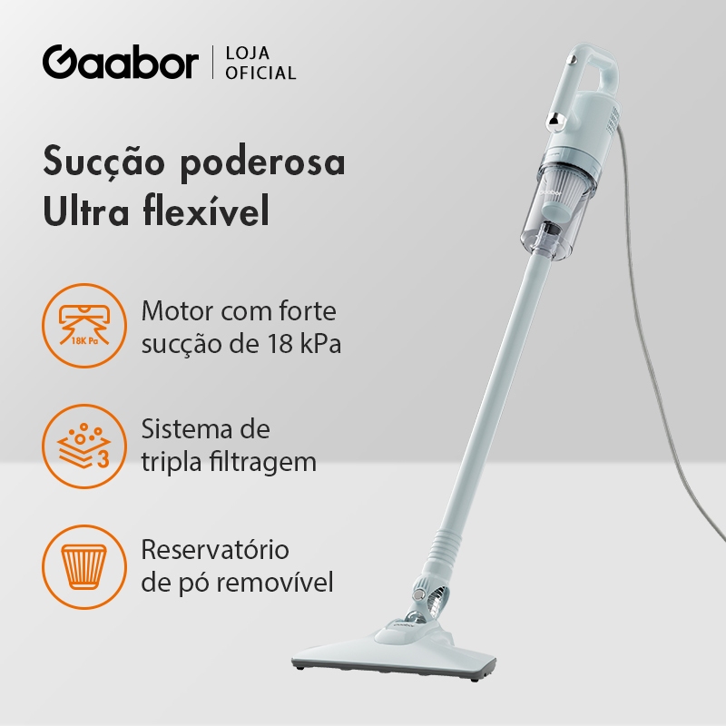 Gaabor Aspirador 2 em 1 18000Pa Forte Sucção Silencioso Fácil Guardar CW-18M02A