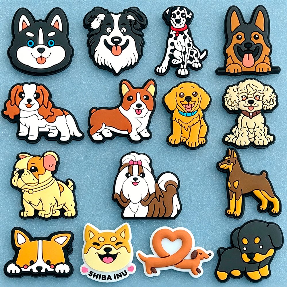 Pingentes Decorativos para Chinelo, acessórios DIY Cão botões enfeites compatível com Bubble Slide infantil e adulto