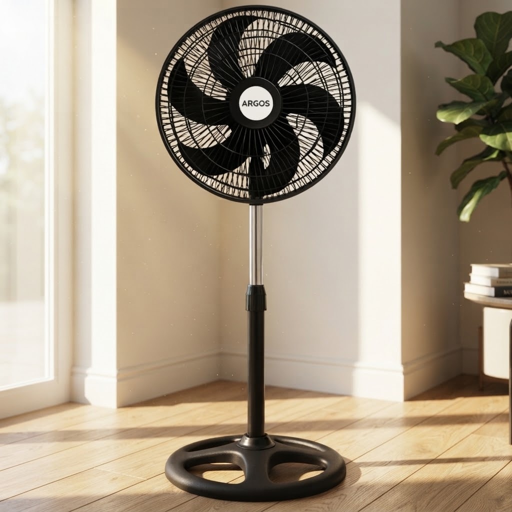 Ventilador de Coluna Ajuste de Altura Turbo 3 Velocidade 6 Pás Ventilador de Pé da Argos 110 ou 220