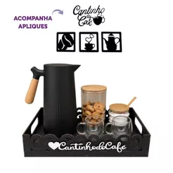 Bandeja Cantinho Do Café Arabesco Provençal Com Apliques Decorativos Cores Bancada Casa Cozinha Lar