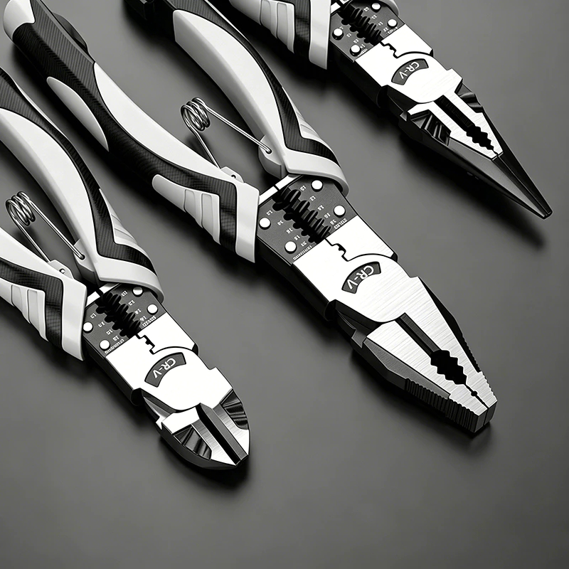 Multifunctional Electrician's Diagonal Pliers and Fine Tip, Wire Cutters e Professional  Crimping Tool