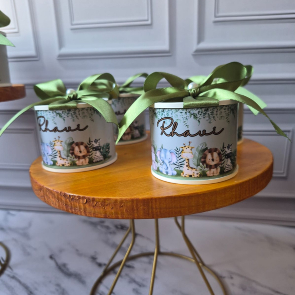 Lembrancinha Tubolata Safari 5x6 Personalizada maternidade aniversario chá de bebê