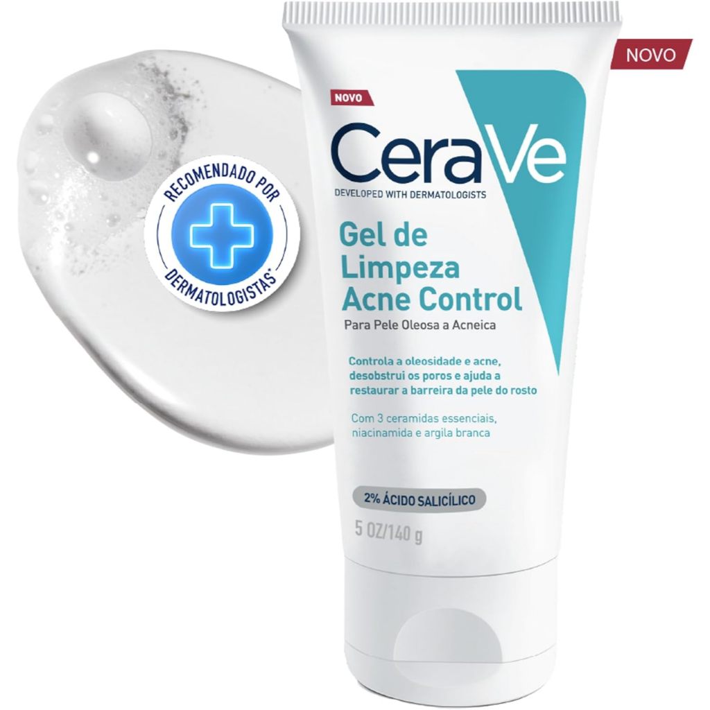Gel de Limpeza CeraVe Acne Control com Niacinamida e Ácido Salicílico 140g