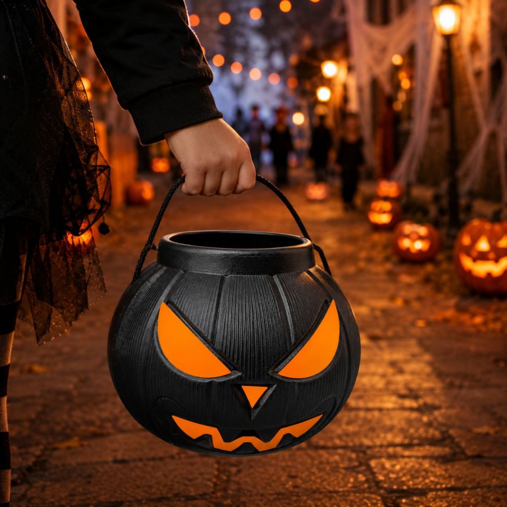 Baldes Abóbora Grande Médio Pequeno Decoração Halloween Cesto Festa Dia Das Bruxas Lembrancinha