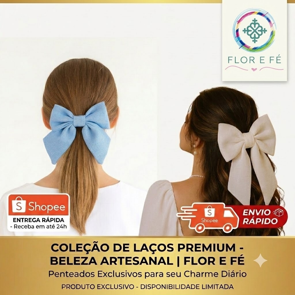 Kit 2 Laços LUXO de Cabelo em Linho – Elegância e Estilo