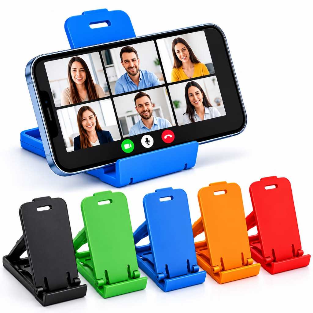 Suporte Celular Dobrável Portátil Ajustável Mesa Base Compacta Universal Para Smartphone