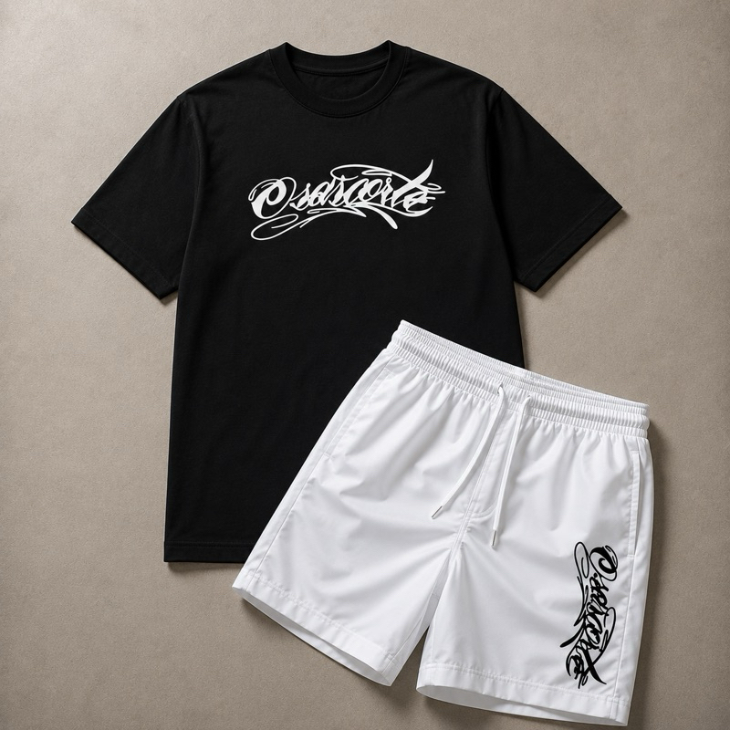 kit Short Tectel Elastano Masculino Estampado OSASCORTE moto 244  Blusa 100% Algodão Tradicional