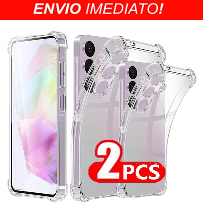 KIT Com 2 Capa Transparente Para Samsung Galaxy Linha S -  S9 S10 S10E S20 FE Ultra S21 S22 S23