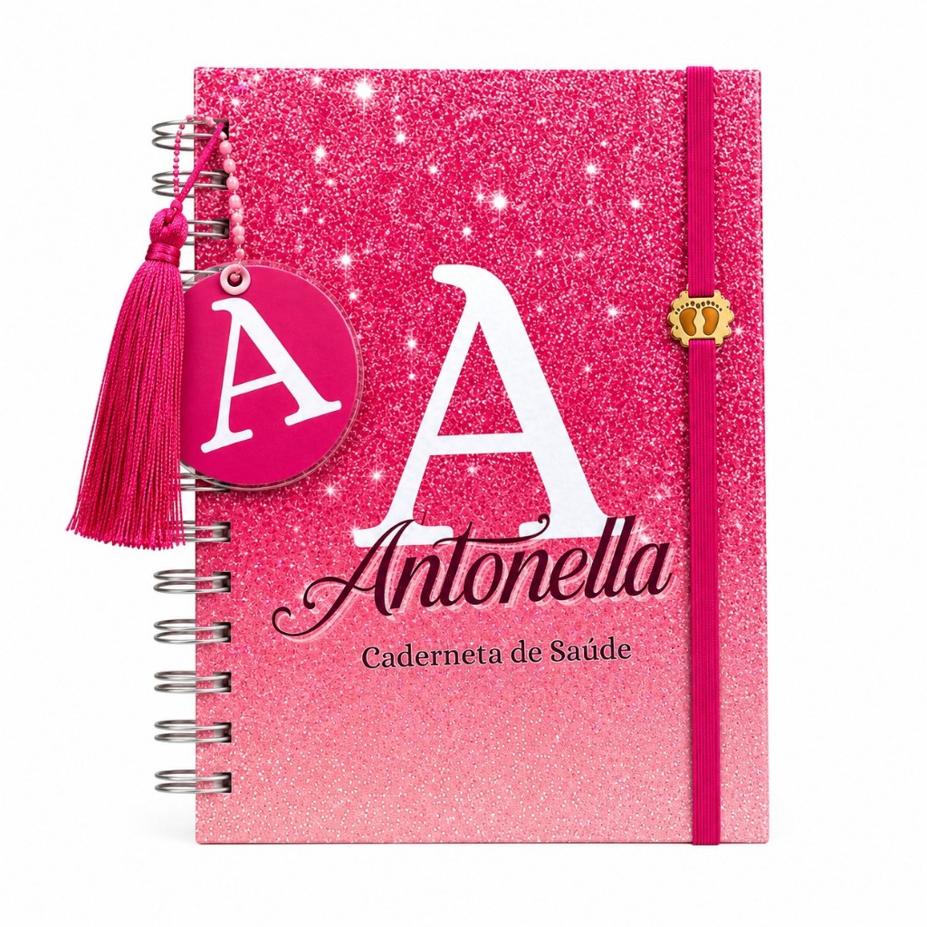 Caderneta de Vacinação e Saúde Personalizada com Nome | Capa Dura | Atualizada SUS | Bebê Menina e Menino