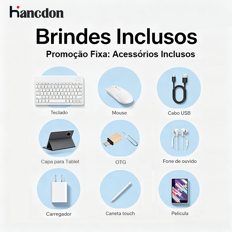 Hancdon Combo Teclado e Mouse Essencial para Escritório e Lazer