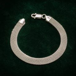 Pulseira Esteira Grossa Prata 925 Feminina Design Moderno