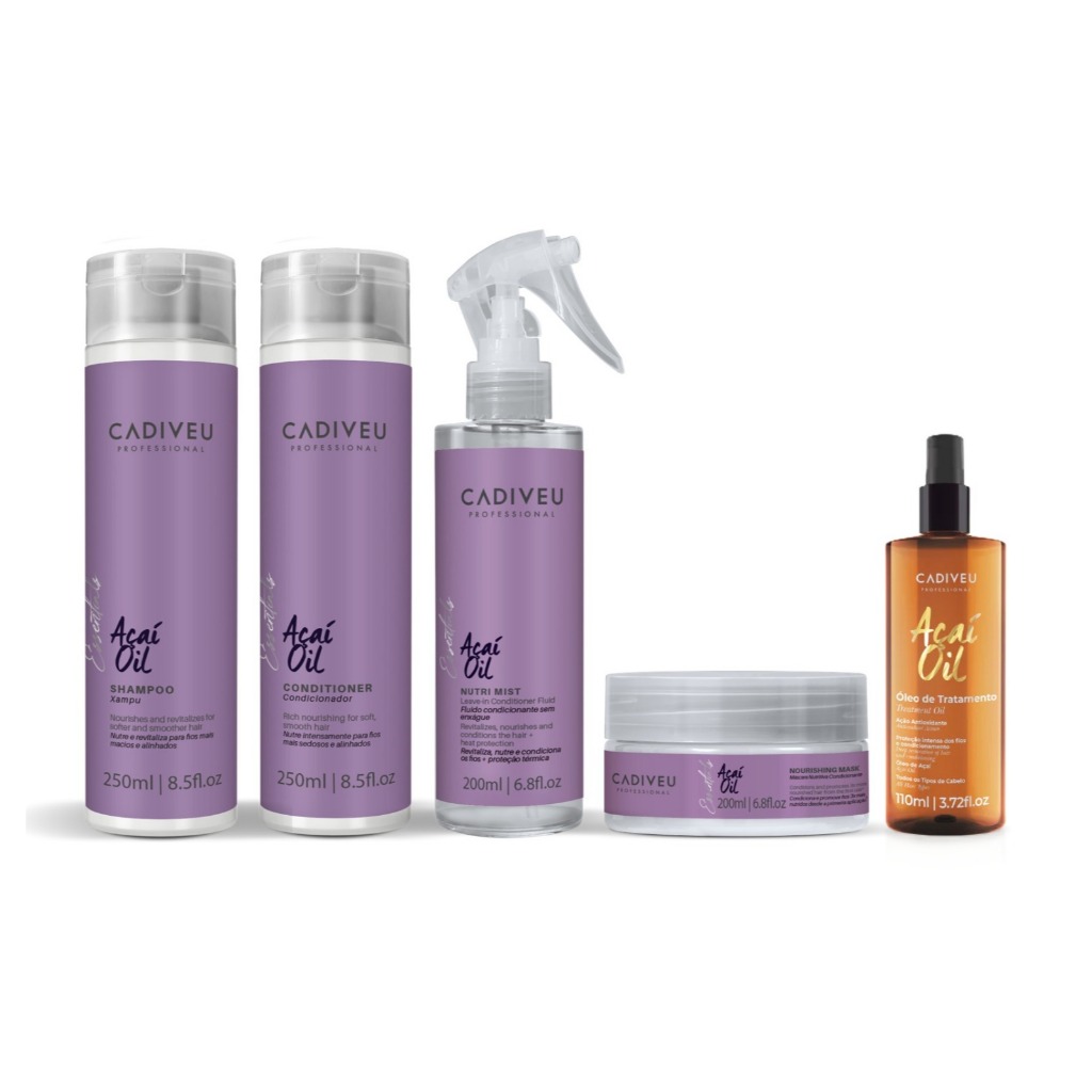 Cadiveu Professional Kit Completo Açaí Oil5 Produtos com Óleo 110ml