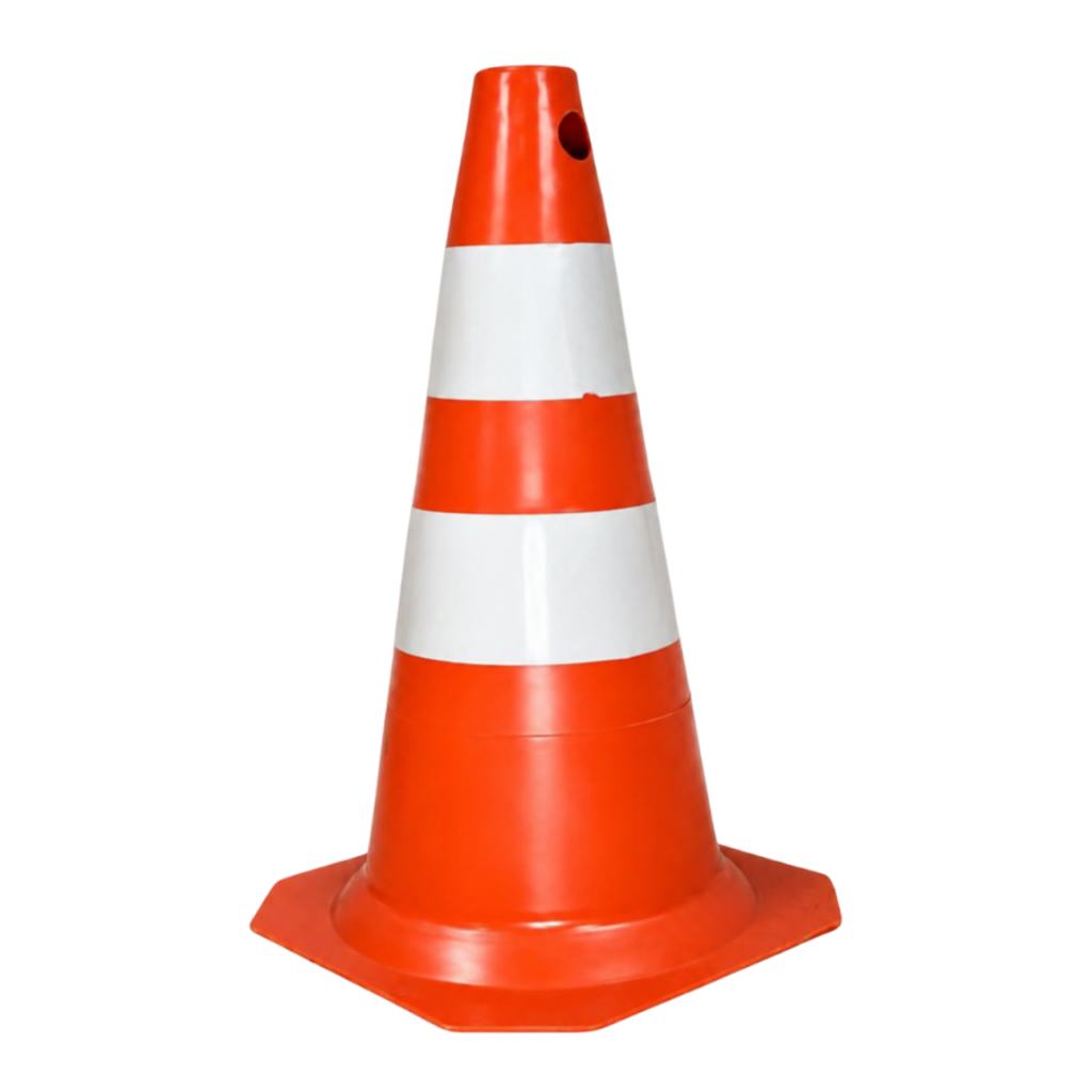 Cone de Sinalização 50cm Laranja e Branco Transito Epi