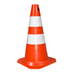 Cone de Sinalização 50cm Laranja e Branco Transito Epi