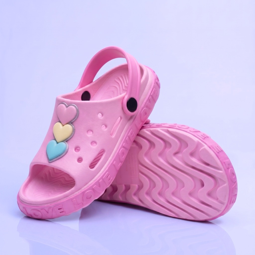 Papete Infantil Injetada Rosa Love Corações Confortável Menina Kidstep