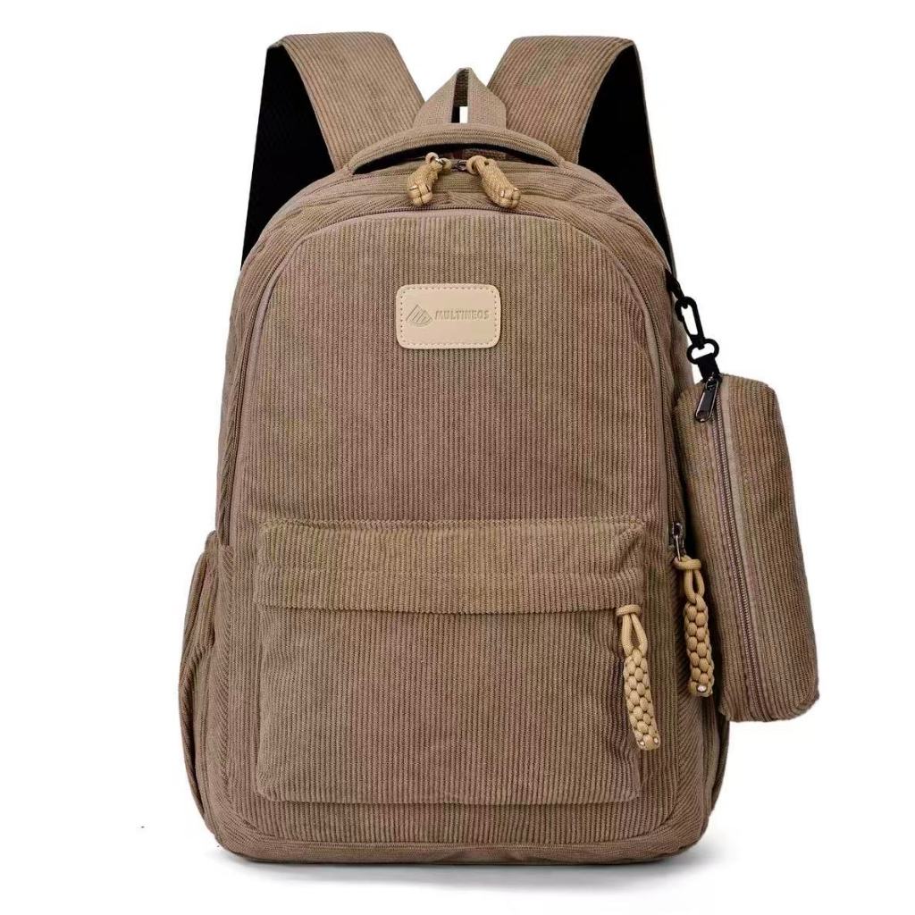 Mochila Escolar Veludo Com Estojo De Grande Capacidade Para Estudante Feminina Masculino Nylon Impermeavel