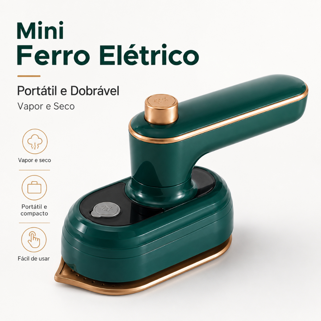 Mini Ferro De Passar Roupa A Vapor Portátil Bivolt Viagem