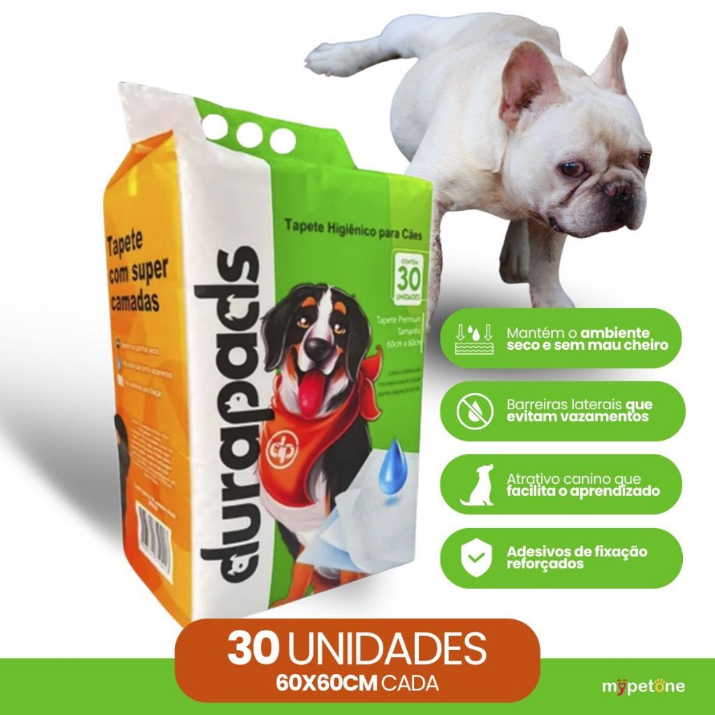 Tapete Higiênico Durapads 60x60cm - 30 Unidades