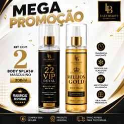 Kit com 2 Body Splash Masculino 200ml Lilly Beauty