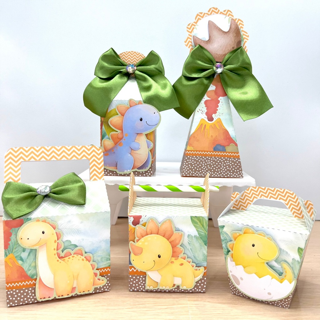 Kit Festa Personalizados DINOSSAURO DINO BABY | Caixinhas Personalizadas | Lembrancinhas de Aniversário | Festa Infantil