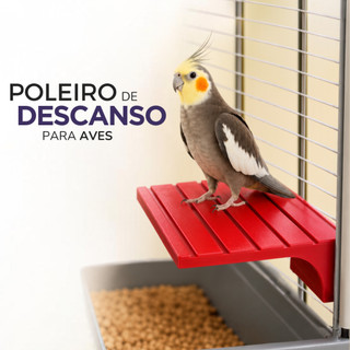 Poleiro Plataforma p/ Aves Descanso p/ Gaiola Suspensa Calopsita Agapornis Pássaros Aves Geral Higiênica