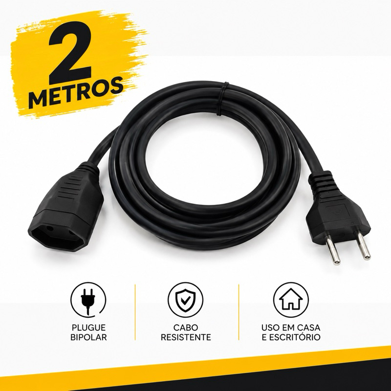 EXTENSÃO 20A 2 METROS PRÁTICA E RESISTENTE OFERTA ESPECIAL NO