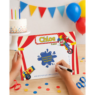 Lousa Mágica Infantil Personalizada com Caneta e Apagador | Lembrancinha Festa Infantil Qualquer Tema Nome e Idade 20x14