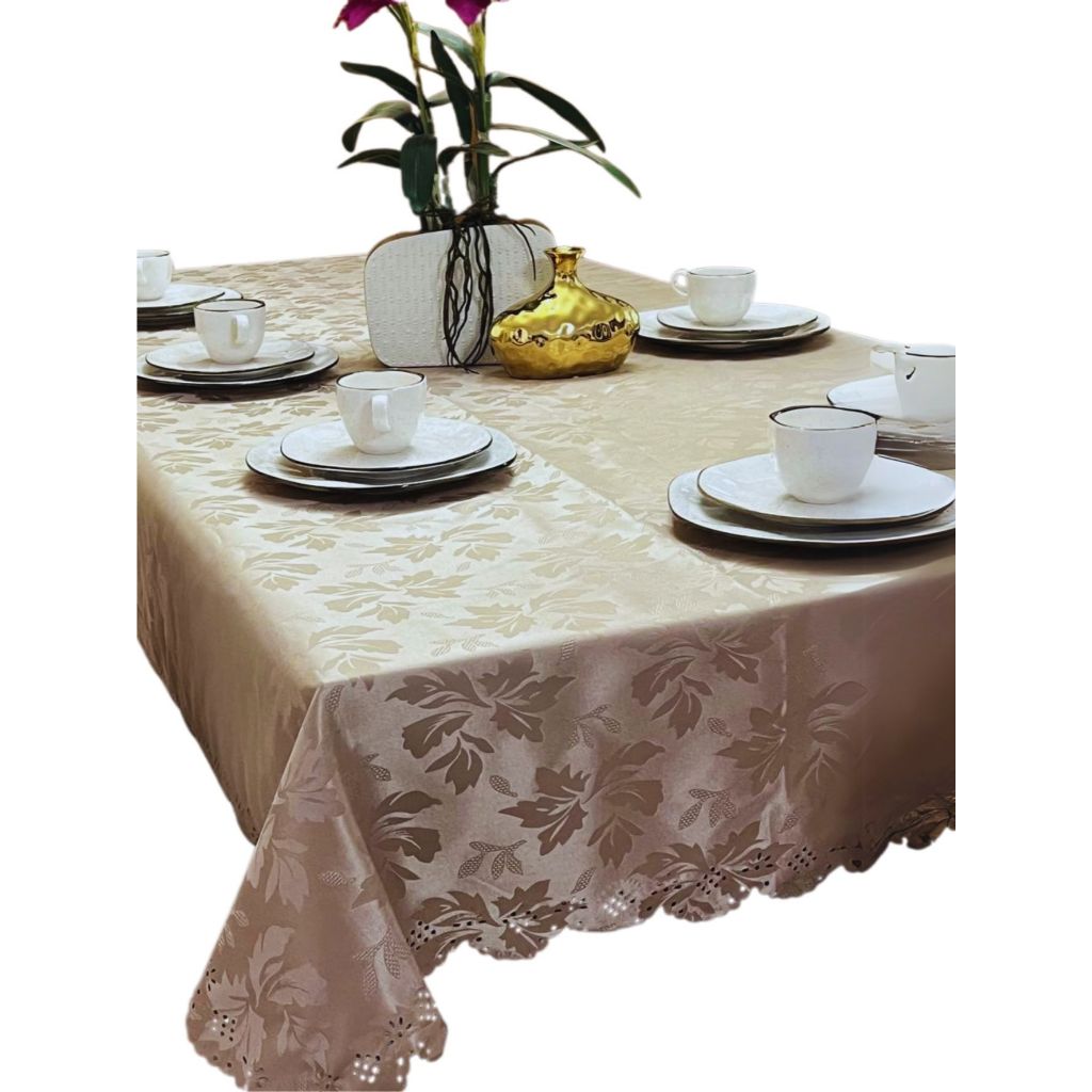 Oferta do Dia.! Toalha de Mesa Jacquard 4,00m 14 Cadeiras Luxo Decoração Elegante