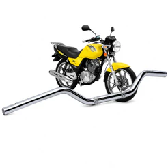 Guidão Cromado Cometa Com Suporte de Pesos Para Suzuki En125 yes 2005 2006 2007 2008 2009 2010 2011