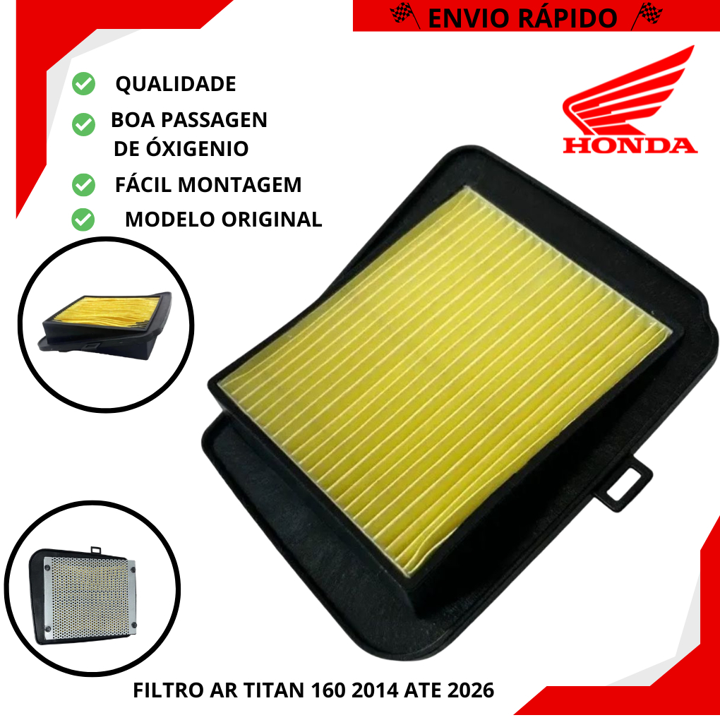 Filtro de Ar Honda CG Titan 160 Fan 160 Start 150 160