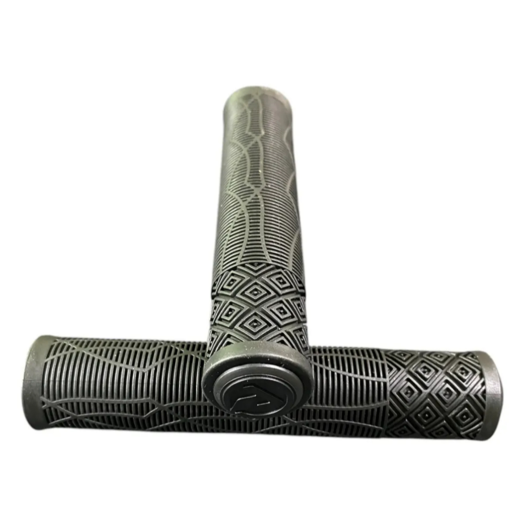 Manopla de Bicicleta Absolute Bmx3 sem Flange para Guidão Emborrachada Preta Bmx Freeride Mtb Grau 165mm com Plugs