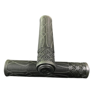 Manopla de Bicicleta Absolute Bmx3 sem Flange para Guidão Emborrachada Preta Bmx Freeride Mtb Grau 165mm com Plugs
