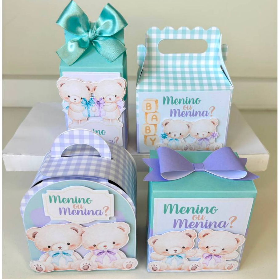 Kit Festa Chá Revelação | Lembrancinhas | menino menina | Aniversário | Personalizados | Caixinhas
