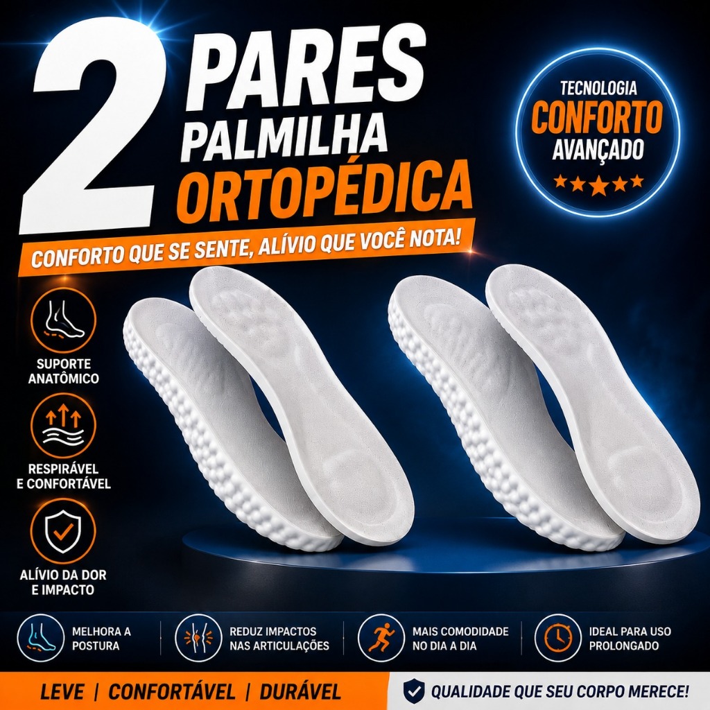 Kit 2 Pares Palmilha Nuvem EVA Ortopédica Anatômica Confortável Respirável Anti Impacto Amortecimento Para Caminhada