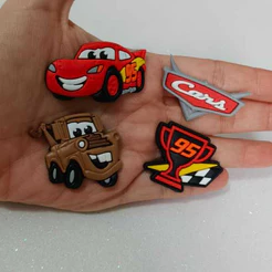 Pins Bottons Carros Emborrachado para Babuche kit com 4 unidades