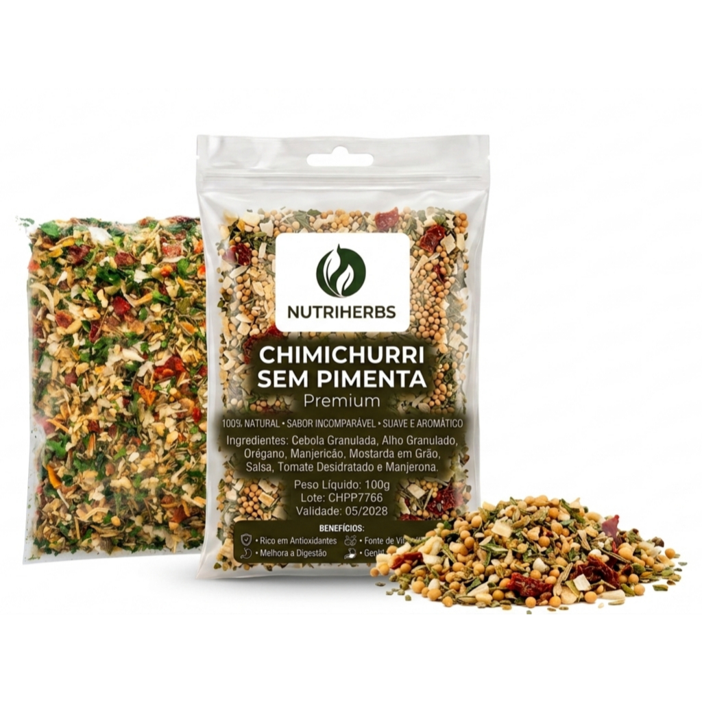 Tempero Chimichurri Sem Pimenta 100g a 500g - Nutriherbs