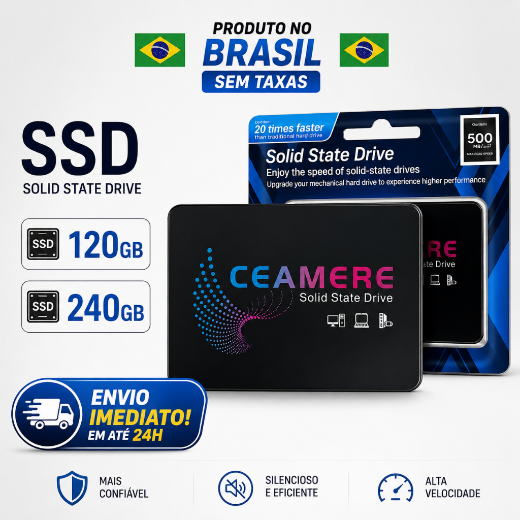 SSD SATA 120GB / 240GB -  2.5" 6Gb/s HD SSD para Notebook e PC Alta Velocidade