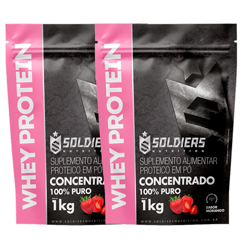 Imagem Kit Whey Protein Concentrado 2kg Proteína Concentrada- Soldiers Nutrition