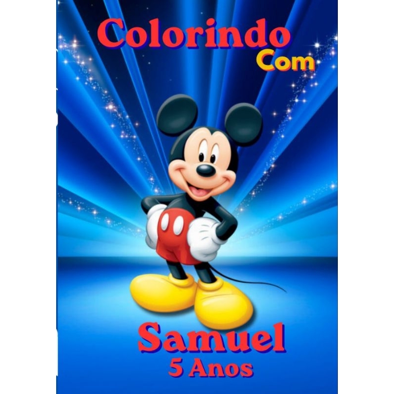 Livrinho Personalizado Para Colorir Tema Mickey - Lembrancinha Aniversário infantil Kit 10/15/20