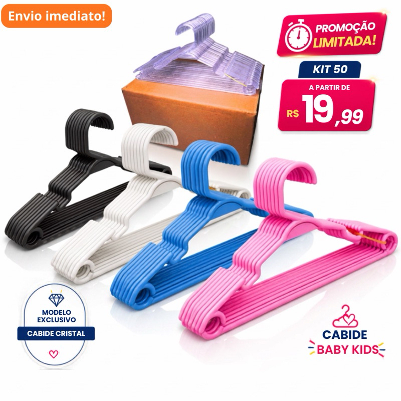 OFERTA Kits até 100 unidades Cabide Infantil Resistente