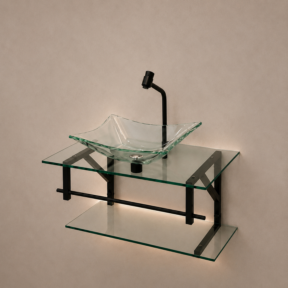 Gabinete de Vidro 40cm 50cm 60cm Para Banheiro Lavabo Cuba Pia Armário Gabinete Luxo Lavabo Cores Variadas