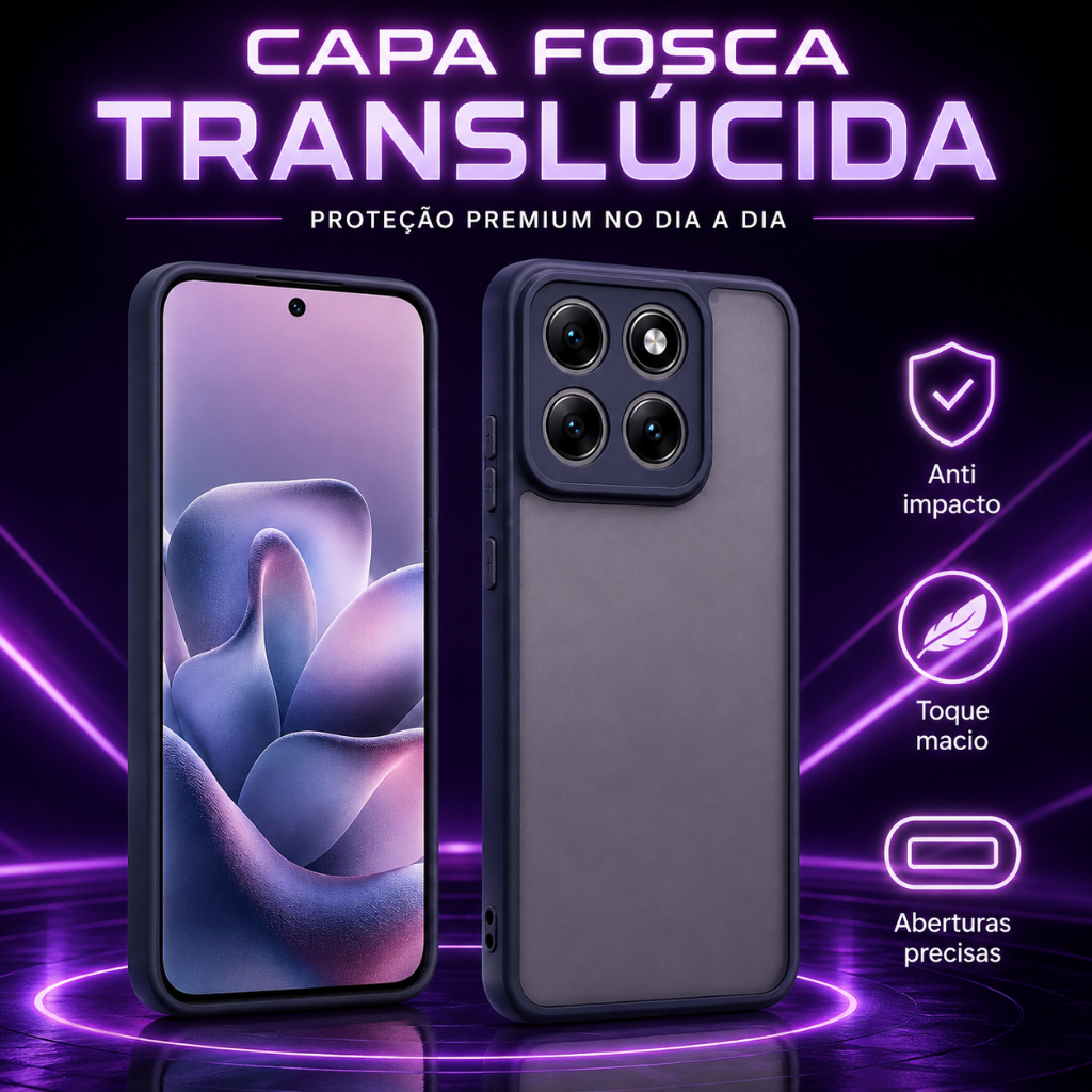 Capa capinha para Motorola Edge 70 60 50 Pro G56 G86 G75 G35 G17 Fosca Translúcida Preta Anti Impacto