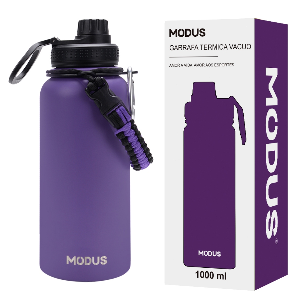 Modus Garrafa Térmica Esportiva 1000ml com Alça Portátil Tampa Antivazamento par