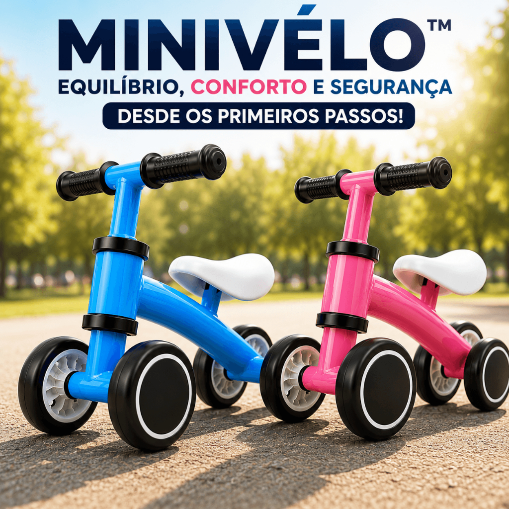 Bicicleta Equilibrio Infantil Rosa ou Azul Aprendizagem Divertida Treinamento Equilibrio Criança