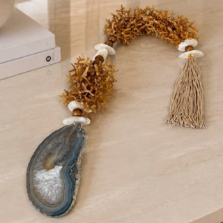 colar de mesa/colar decorativo/colar de resina com chapa grossa de Ágata/cordão de mesa/ pedras naturais/corais resina