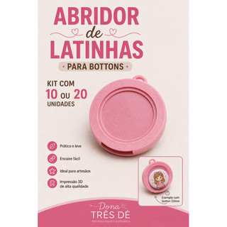 Abridor de Latinha para Botton 32mm | Kit com 10 ou 20 Unidades | Personalizável | Lembrancinhas e Brindes