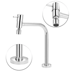 Torneira Lavatório cozinha Mesa Metal Luxo 1/4v Prateado Aço inoxidável Agua Quente Fria Gourmet