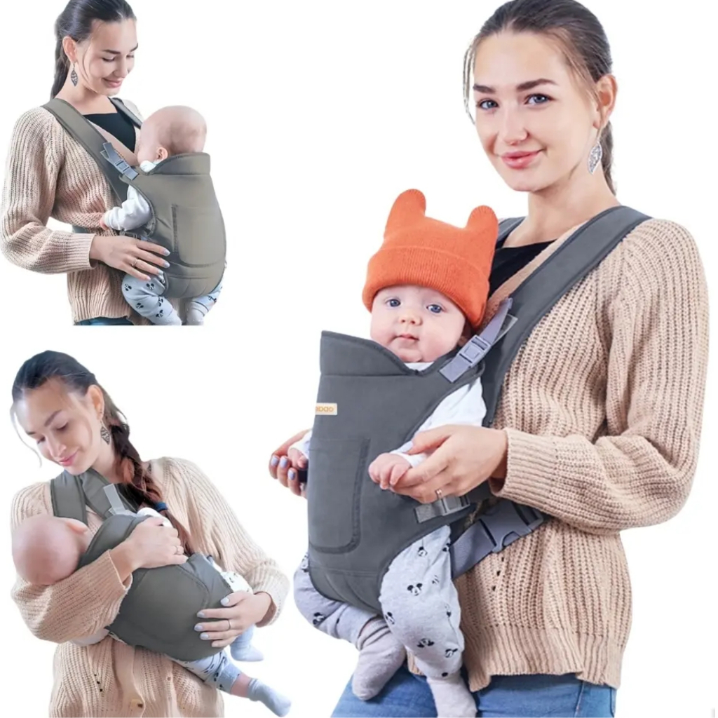 Imagem Carregador Canguru Bebê 4 Posições Bolso 0 a 36 Meses Até 15kg Costura Dupla Acolchoado Aiebao
